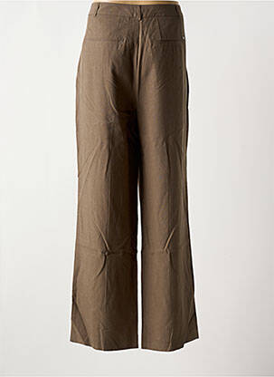 Pantalon flare fermeture zippée sous rabat avec crochet taille haute marron SCOTCH & SODA femme