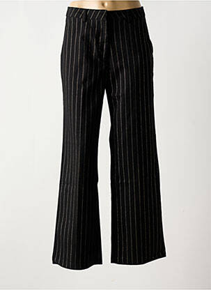Pantalon flare fermeture zippée sous rabat avec crochet taille haute noir SCOTCH & SODA femme