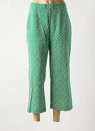 Pantalon 7/8 taille à pinces taille normale vert SCOTCH & SODA femme