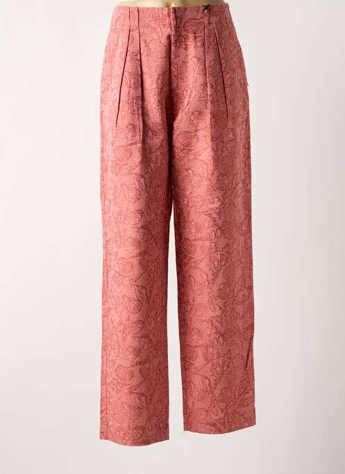 Pantalon large taille à pinces taille haute rose SCOTCH & SODA femme