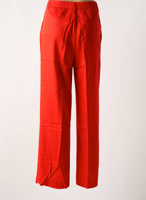 Pantalon flare fermeture zippée sous rabat avec crochet taille haute rouge SCOTCH & SODA femme