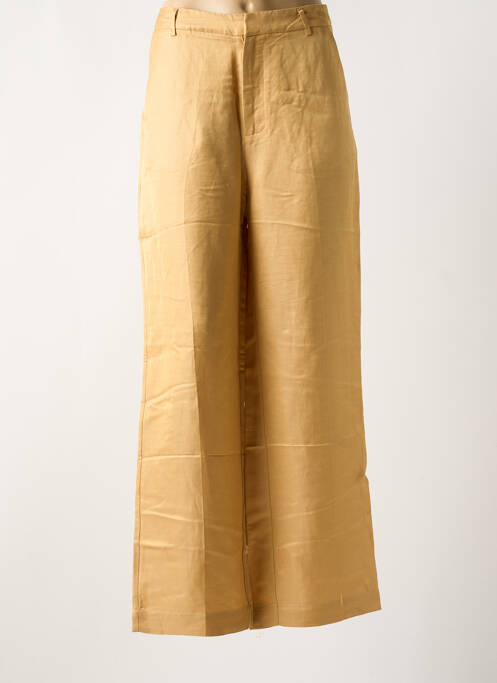Pantalon flare fermeture zippée sous rabat avec crochet taille haute or SCOTCH & SODA femme