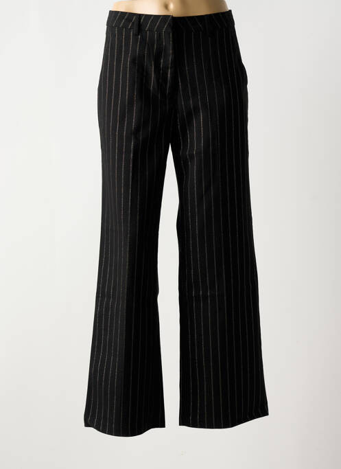 Pantalon flare fermeture zippée sous rabat avec crochet taille haute noir SCOTCH & SODA femme