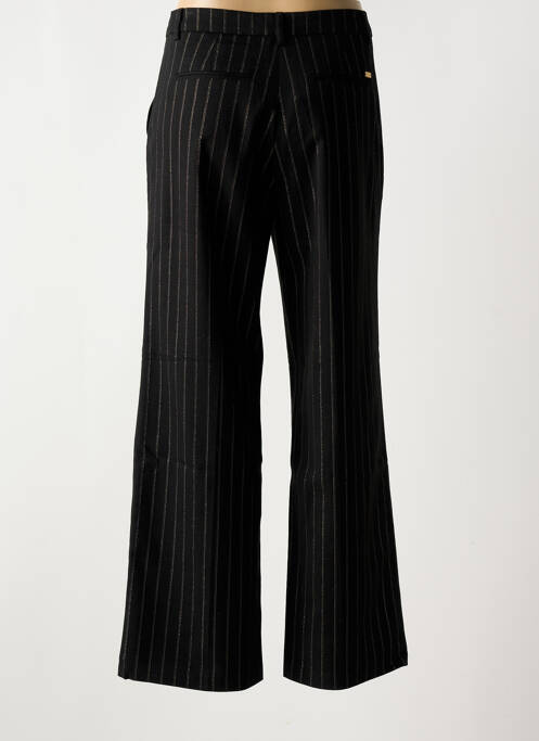 Pantalon flare fermeture zippée sous rabat avec crochet taille haute noir SCOTCH & SODA femme