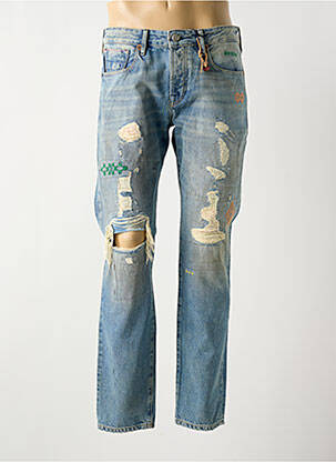 Jeans coupe droite effet usé délavé taille normale bleu SCOTCH & SODA homme