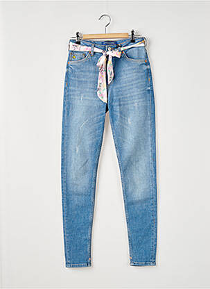 Jeans skinny effet usé délavé taille haute bleu SCOTCH & SODA femme