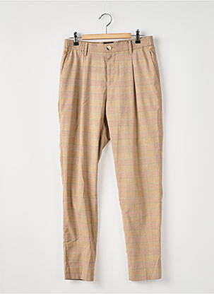 Pantalon chino fermeture zippée sous rabat boutonné taille haute beige SCOTCH & SODA femme