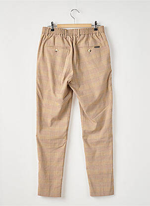 Pantalon chino fermeture zippée sous rabat boutonné taille haute beige SCOTCH & SODA femme