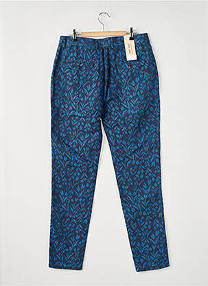 Pantalon chino fermeture zippée sous rabat avec crochet taille haute bleu SCOTCH & SODA femme