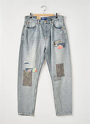 Jeans coupe droite effet usé délavé taille normale bleu SCOTCH & SODA femme