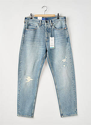 Jeans coupe droite effet usé délavé taille normale bleu SCOTCH & SODA femme