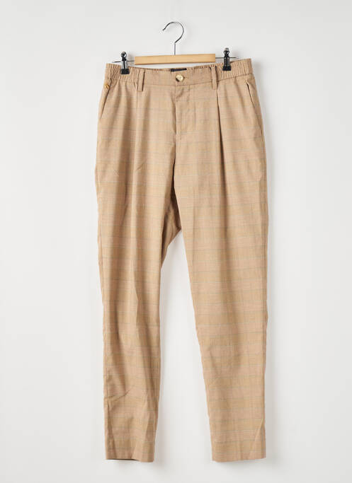 Pantalon chino fermeture zippée sous rabat boutonné taille haute beige SCOTCH & SODA femme