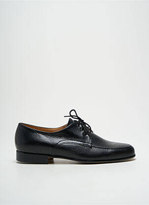 Derbies tissage satiné talon bas noir CLERGET homme