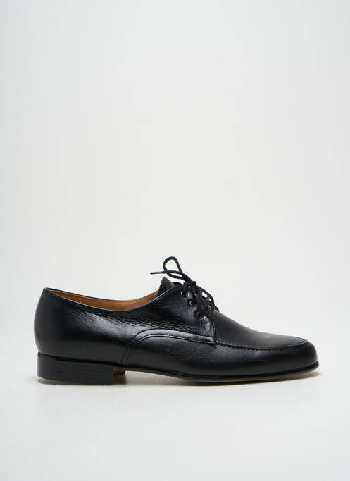 Derbies tissage satiné talon bas noir CLERGET homme