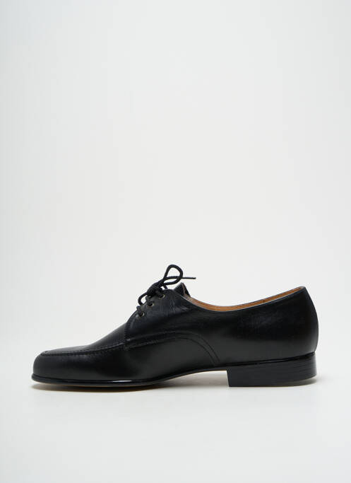 Derbies tissage satiné talon bas noir CLERGET homme