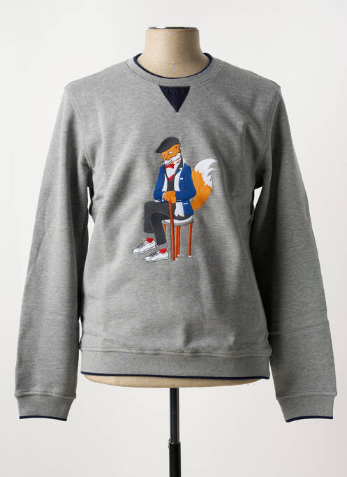 Pull col rond manches longues gris CH. K. WILLIAMS homme