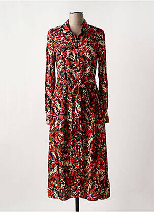 Robe mi-longue manches longues manches longues orange LOLA ESPELETA femme