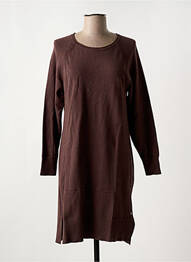 Robe pull stretch manches longues marron BROADWAY femme