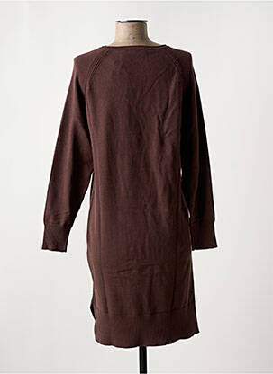Robe pull stretch manches longues marron BROADWAY femme