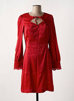 Robe courte manches longues manches longues rouge SYMBIOSE femme