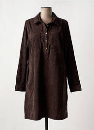 Robe courte manches longues manches longues marron BROADWAY femme