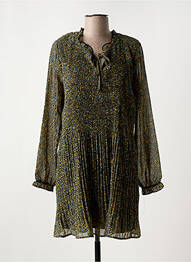 Robe mi-longue coupe fluide manches longues vert CISO femme