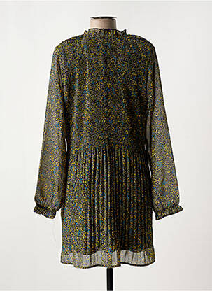 Robe mi-longue coupe fluide manches longues vert CISO femme