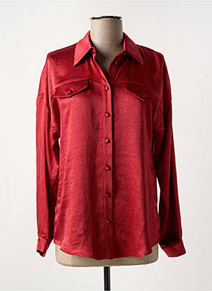 Chemisier coupe fluide manches longues rouge SYMBIOSE femme