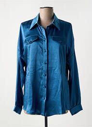 Chemisier coupe fluide manches longues bleu SYMBIOSE femme