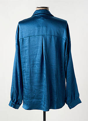 Chemisier coupe fluide manches longues bleu SYMBIOSE femme