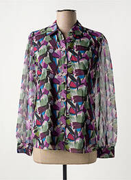 Chemisier tissage crêpe manches longues violet SYMBIOSE femme