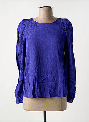 Blouse fermeture boutonnée au dos manches longues violet SYMBIOSE femme