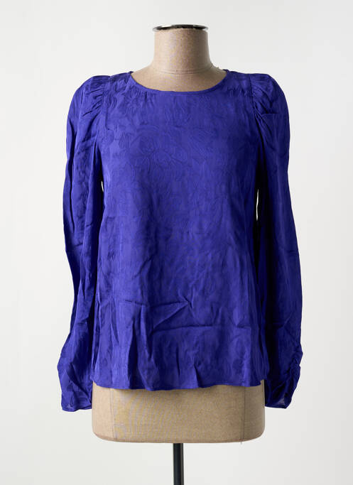 Blouse fermeture boutonnée au dos manches longues violet SYMBIOSE femme