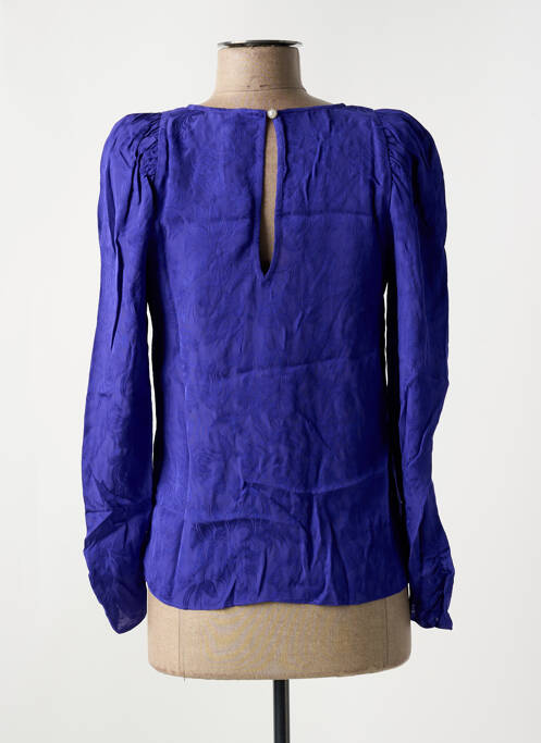 Blouse fermeture boutonnée au dos manches longues violet SYMBIOSE femme