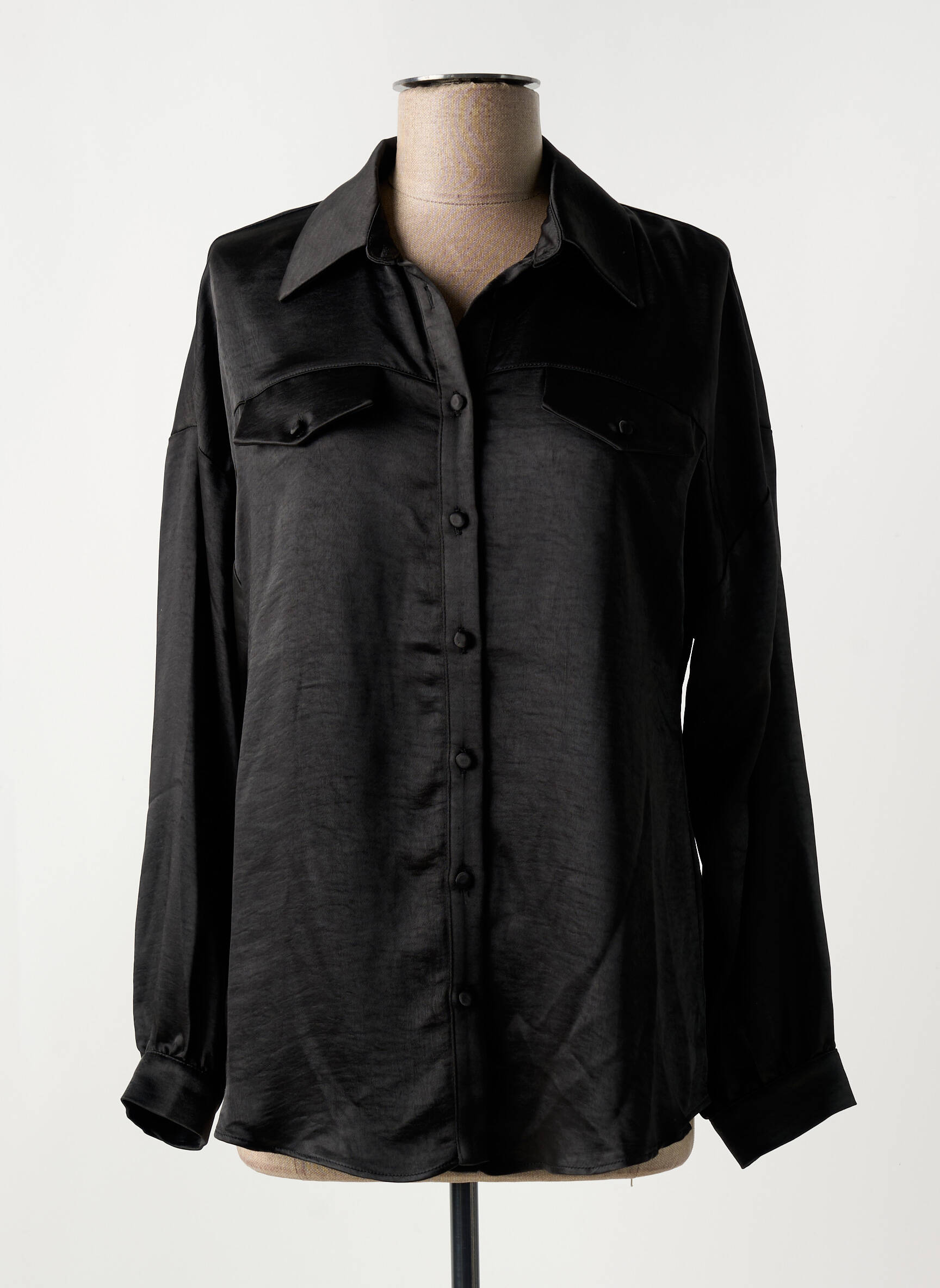 Chemisier Coupe Fluide Noir Symbiose Femme 2575026-noir00 Modz - Main Image