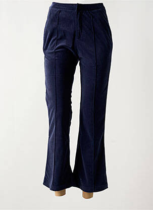 Pantalon 7/8 fermeture zippée sous rabat avec crochet taille normale bleu THE KORNER femme