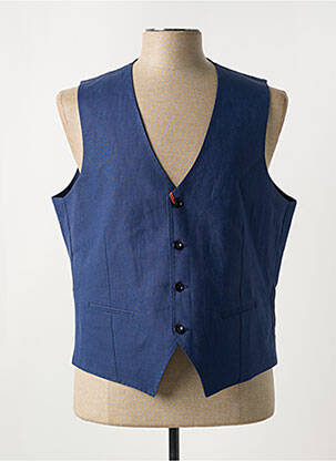 Gilet sans manche poches bleu MAISON WOOLIES homme