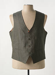 Gilet sans manche tissage chiné vert MAISON WOOLIES homme