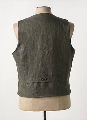 Gilet sans manche tissage chiné vert MAISON WOOLIES homme