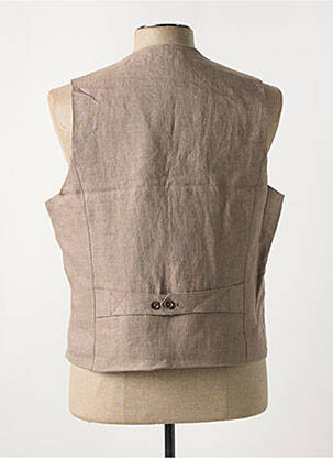 Gilet sans manche tissage chiné marron MAISON WOOLIES homme