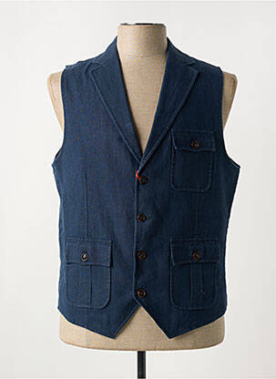 Gilet sans manche coupe cintrée bleu fonce MAISON WOOLIES homme