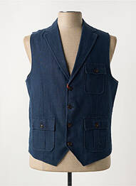 Gilet sans manche coupe cintrée bleu fonce MAISON WOOLIES homme