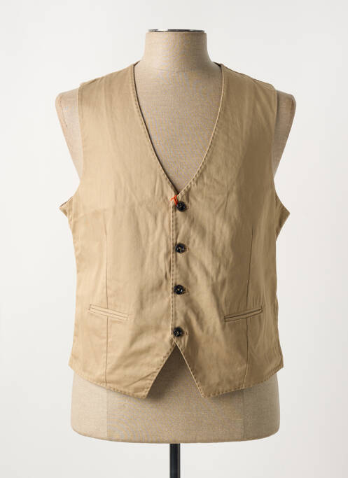 Gilet sans manche poches beige MAISON WOOLIES homme