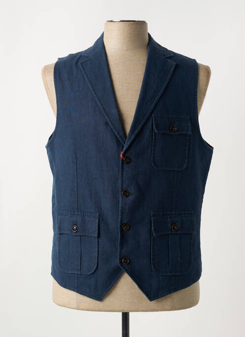 Gilet sans manche coupe cintrée bleu fonce MAISON WOOLIES homme