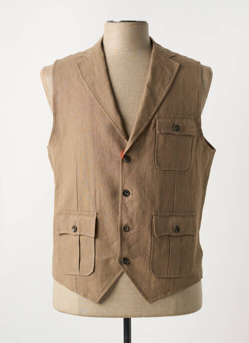 Gilet sans manche coupe cintrée marron MAISON WOOLIES homme