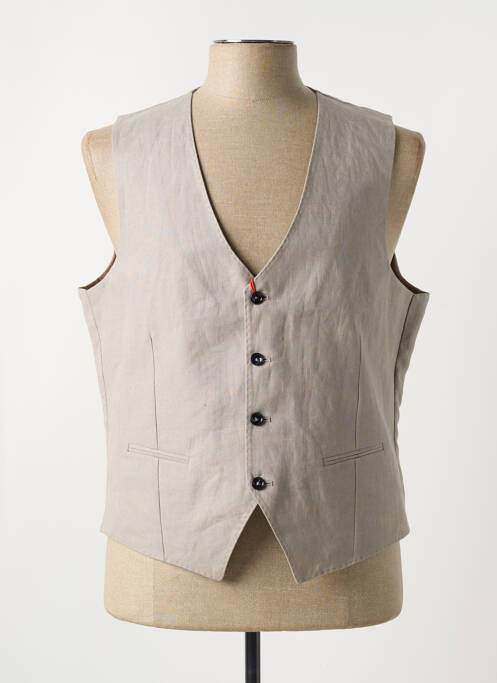 Gilet sans manche beige MAISON WOOLIES pour homme