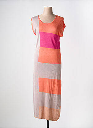 Robe longue manches courtes manches courtes orange LE PETIT BAIGNEUR femme