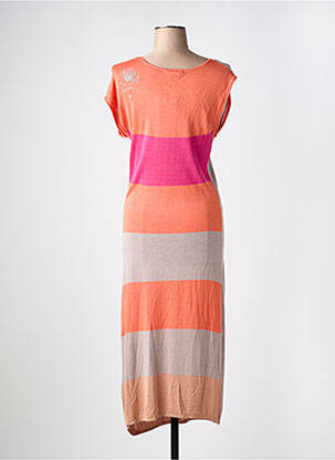 Robe longue manches courtes manches courtes orange LE PETIT BAIGNEUR femme
