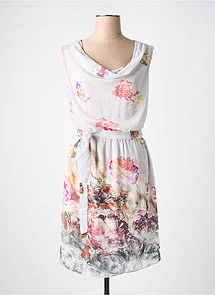 Robe mi-longue imprimé fleurs sans manche gris STREET ONE femme