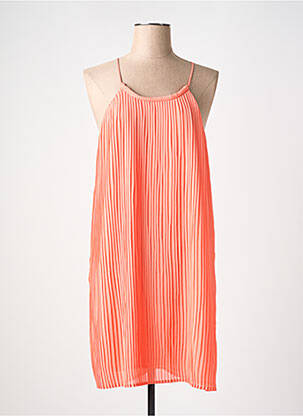 Robe mi-longue col rond fines bretelles orange VILA femme